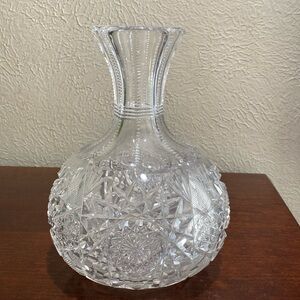 Vintage, Elegant Clear Glass Lead Crystal Vase